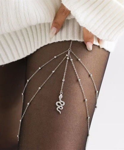 Silk Casual Zircon Serpentine Body Sterling Silver Tassel Beach