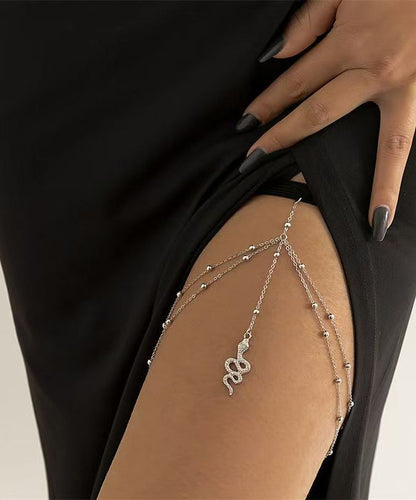 Silk Casual Zircon Serpentine Body Sterling Silver Tassel Beach