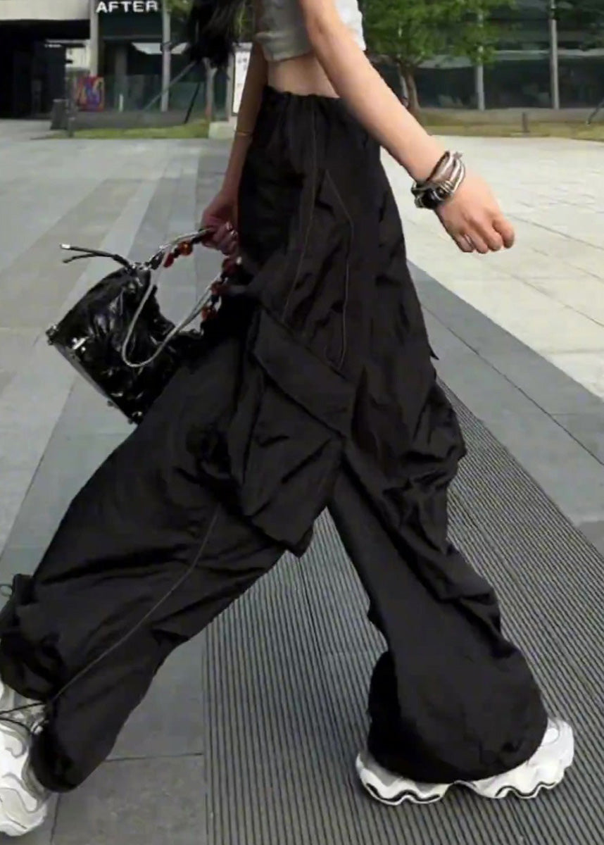 Casual Silvery Summer Drawstring Pants Pockets