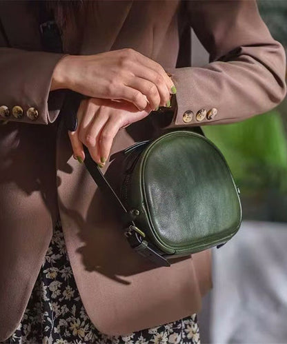 Bag CrossBody Solid Durable Leather Casual Round