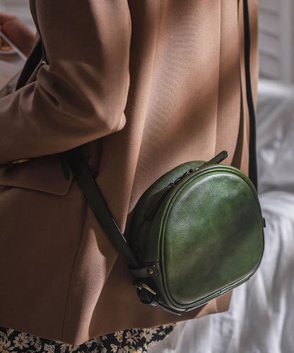 Bag CrossBody Solid Durable Leather Casual Round