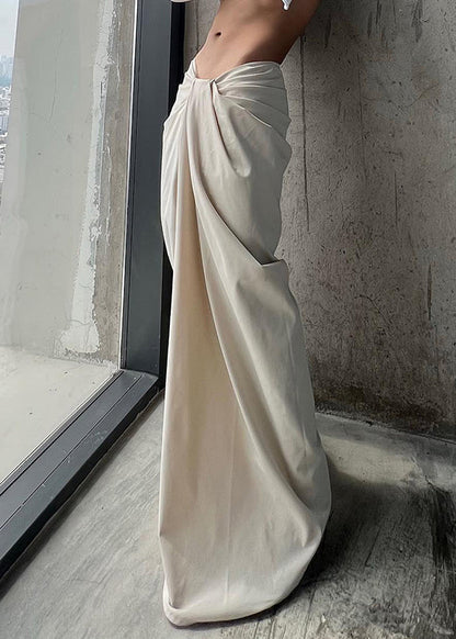 Asymmetrical Pants Solid Spring Leg Casual White Wide