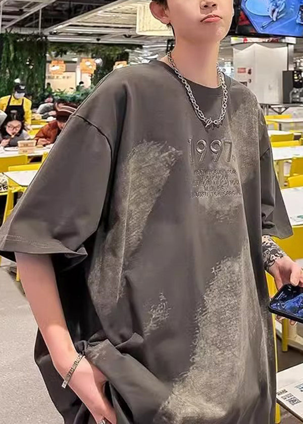 Tie Summer White T Cotton Shirt Men Casual Dye Embroideried