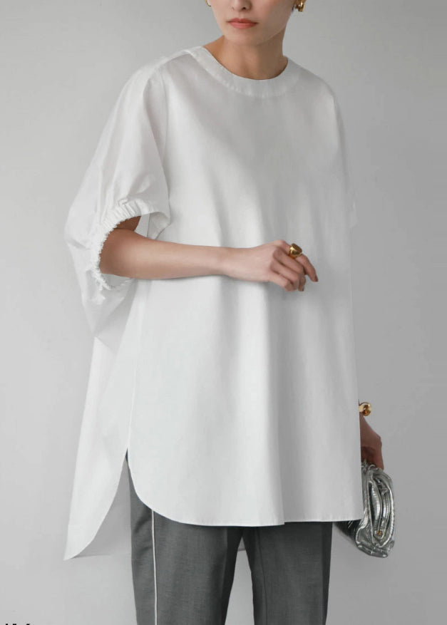 Oversized Tanks Sleeves Casual White Cloak Cotton