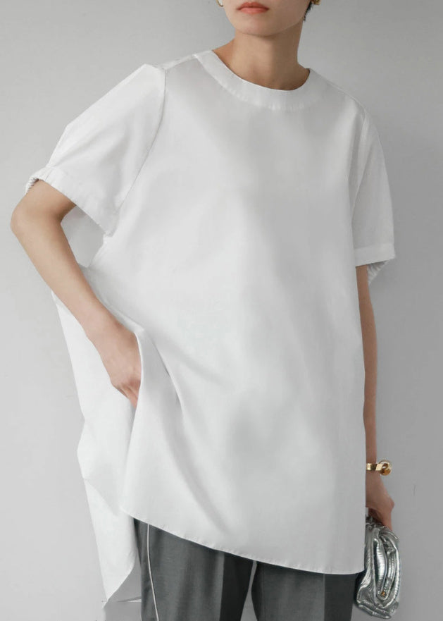 Oversized Tanks Sleeves Casual White Cloak Cotton