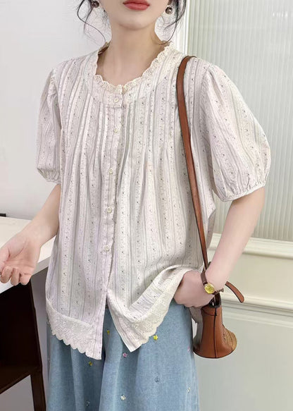 Oversized Top Summer Cotton Patchwork Apricot Chic