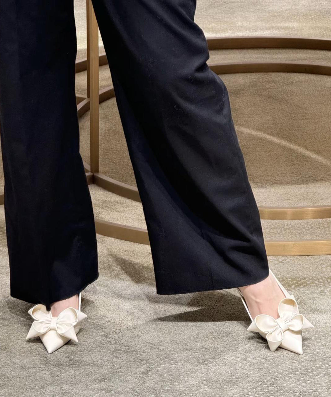 High Toe Splicing Sandals Chic Beige Heel Pointed Bow