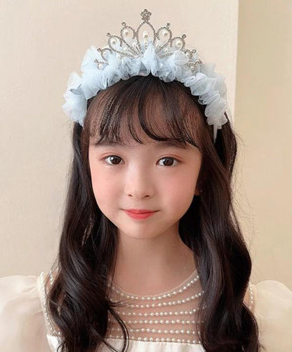Chic Beige Tulle Zircon Pearl Kids Hairpin YG025