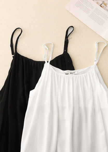 Strap Chiffon Black Chic Dress Oversized Summer Spaghetti