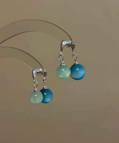 Resin Copper Earrings Drop Blue Chic