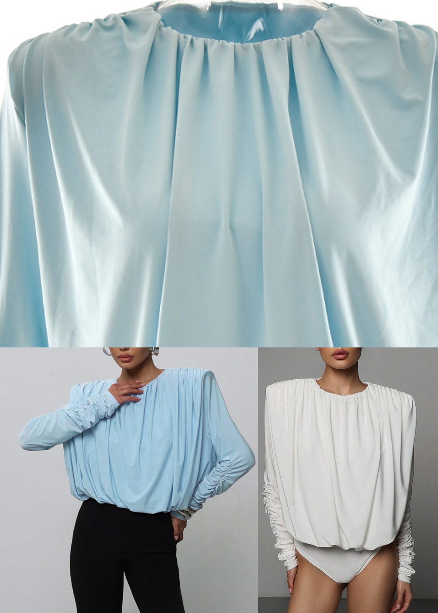 Chic Bodysuit Blue Fall Backless O-Neck