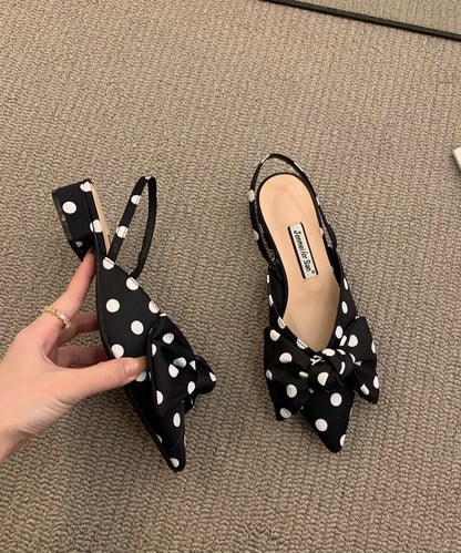 Chic Fabric Cotton Plaid Bow Splicing Chunky Sandals Big