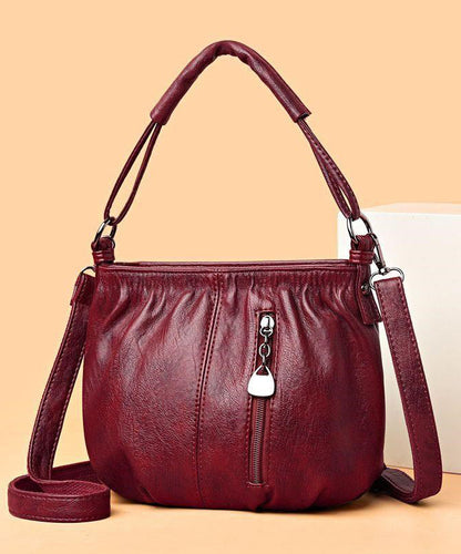 Chic Versatile Leather Faux Shoulder Brown Bag