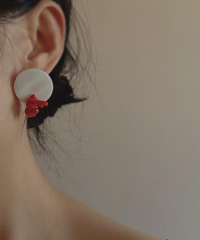 Alloy Chic Earrings Shell Colorblock Stud