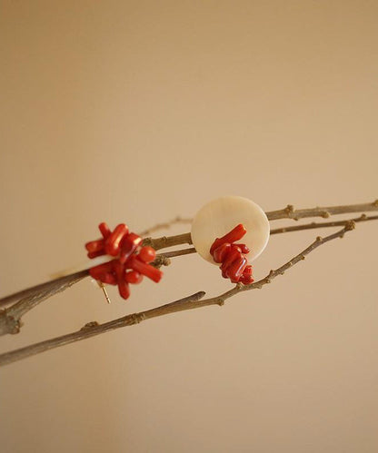 Alloy Chic Earrings Shell Colorblock Stud