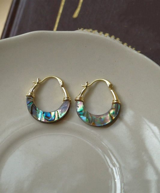 Hoop Earrings Copper Overgild Gold Shell Chic