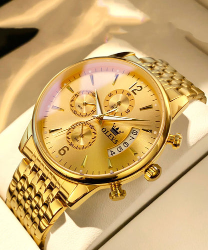 Gold Watches Steel Machinery Movement Stainless Chic Quartz