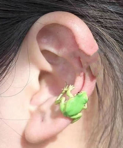 Chic Grass Green Alloy Frog Stud Earrings RA022