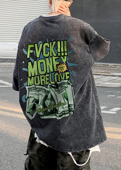 T Cotton Men Print Green Sleeve Letter Half Best Chic Shirts