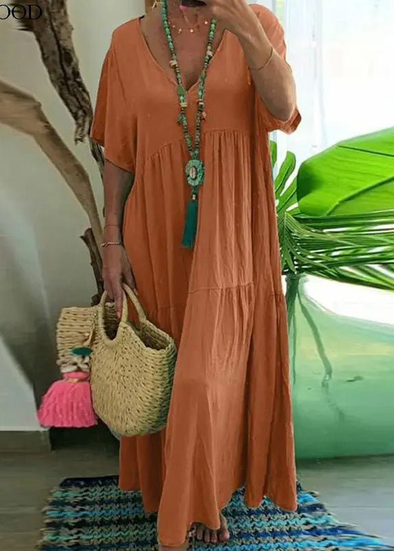 Beach Dress Green Cotton Lake Oversized Summer Patchwork Chic