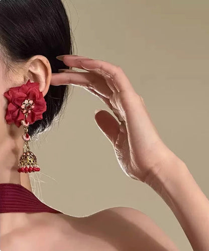 Mulberry Rose Chic Earrings Tassel Drop Overgild Silver Sterling