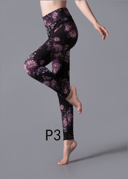 Running Capri Print Leggings Waist High Chic