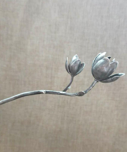 Chic Silk Sterling Silver Yulan Magnolia Hairpin TX047
