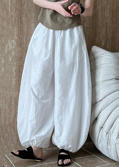 Lantern Cotton Chic Pants Oversized Summer White