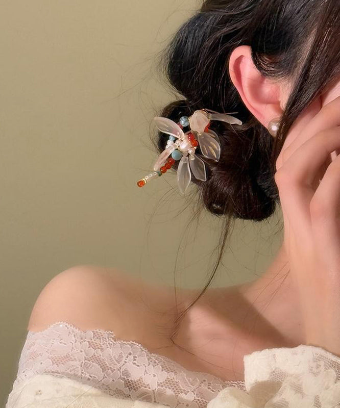 Dragonfly Style Chinese Alloy U-Shaped Hairpin Turquoise