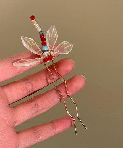 Dragonfly Style Chinese Alloy U-Shaped Hairpin Turquoise