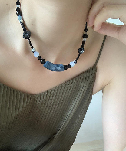 Gratuated Style Alloy Chinese Black Necklace Beading Bead