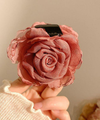 Chinese Style Coffee Tulle Rose Hairpin RG012