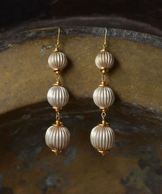 Alloy Style LanternDrop Copper Earrings Gold Chinese