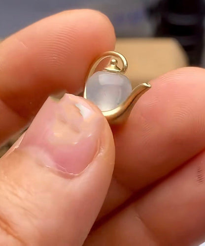 Gold Bottle Sterling Water Silver Chinese Style Jade Overgild