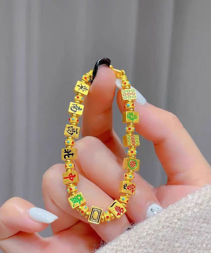 Sterling Silver Gold Charm Mahjong Style Overgild Chinese