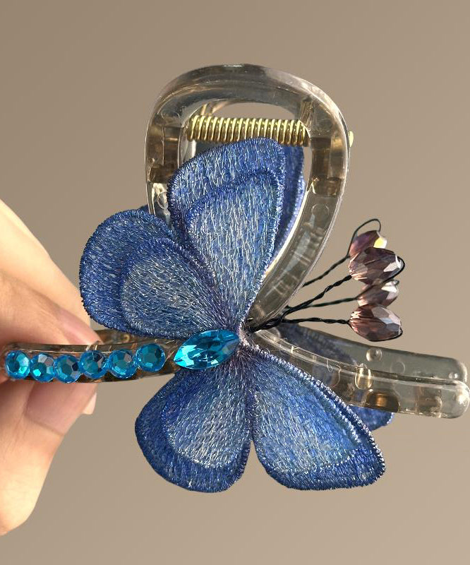 Zircon Butterfly Embroidery Green Chinese Hairpin Style Acrylic