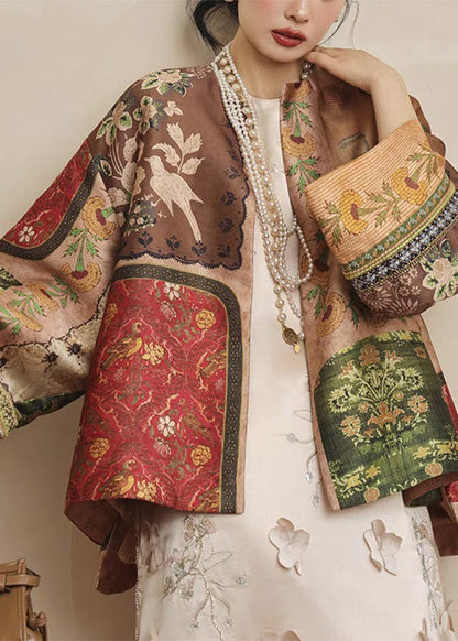 Chinese Style O-Neck Print Coats Spring TY016