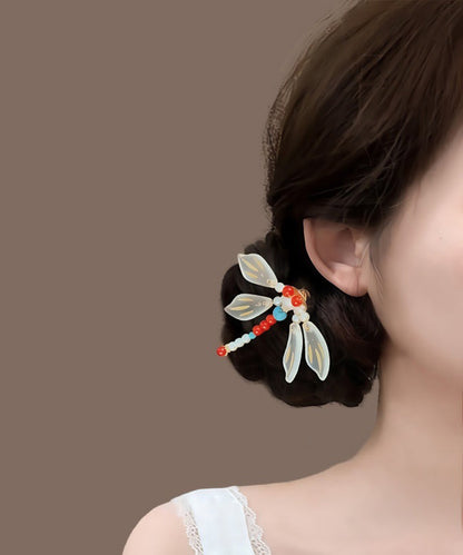 Dragonfly Style Rainbow Chinese Hairpin Overgild U-Shaped