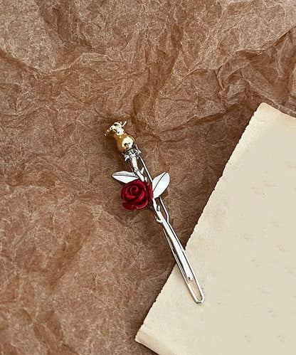 Chinese Style Resin Hairpin Silk Alloy Rose