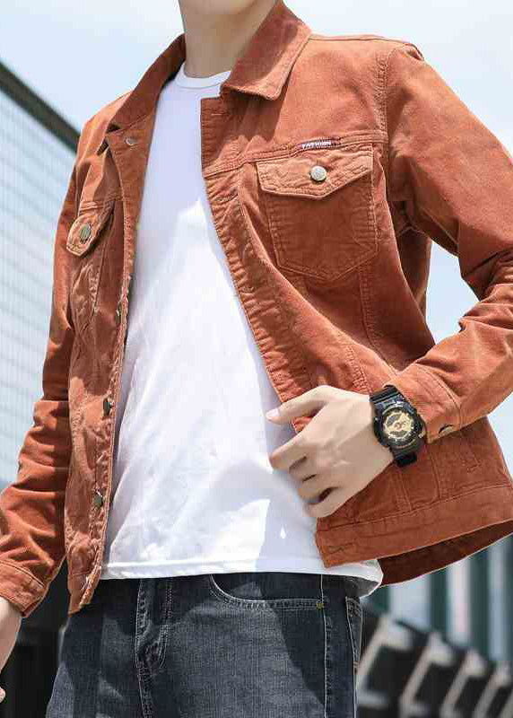 Coats Button Classy Corduroy Spring Peter Mens Collar Pan Khaki