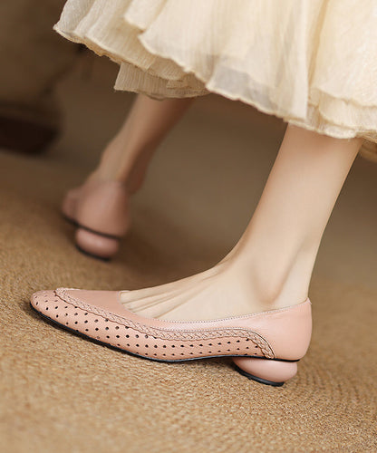 Hollow Sheepskin Flat Feet Shoes Light Classy Blue Out