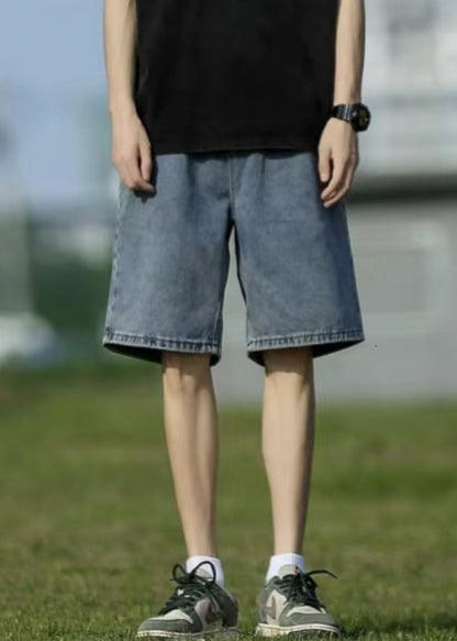 Classy Mud Yellow Pockets High Waist Denim Men Shorts Summer YL012