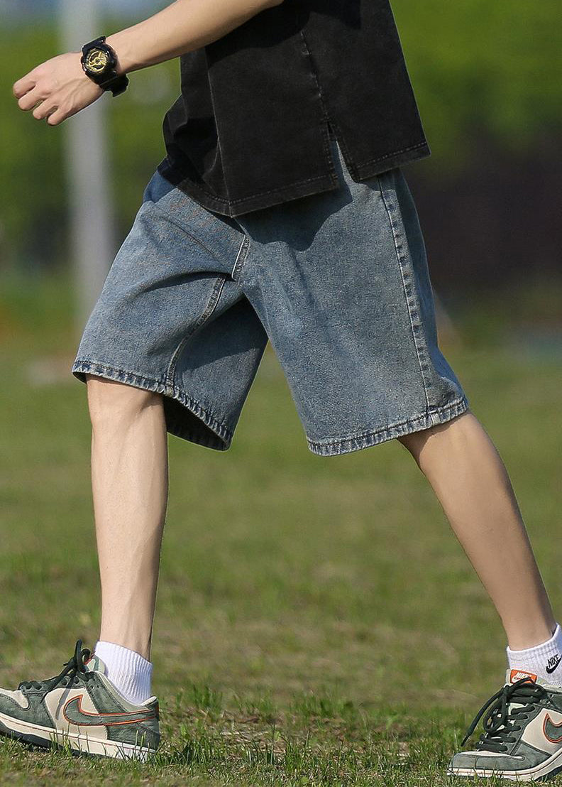 Classy Mud Yellow Pockets High Waist Denim Men Shorts Summer YL012