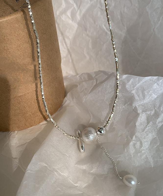 Sterling Necklace Silk Pearl Classy Silver Pendant Broken