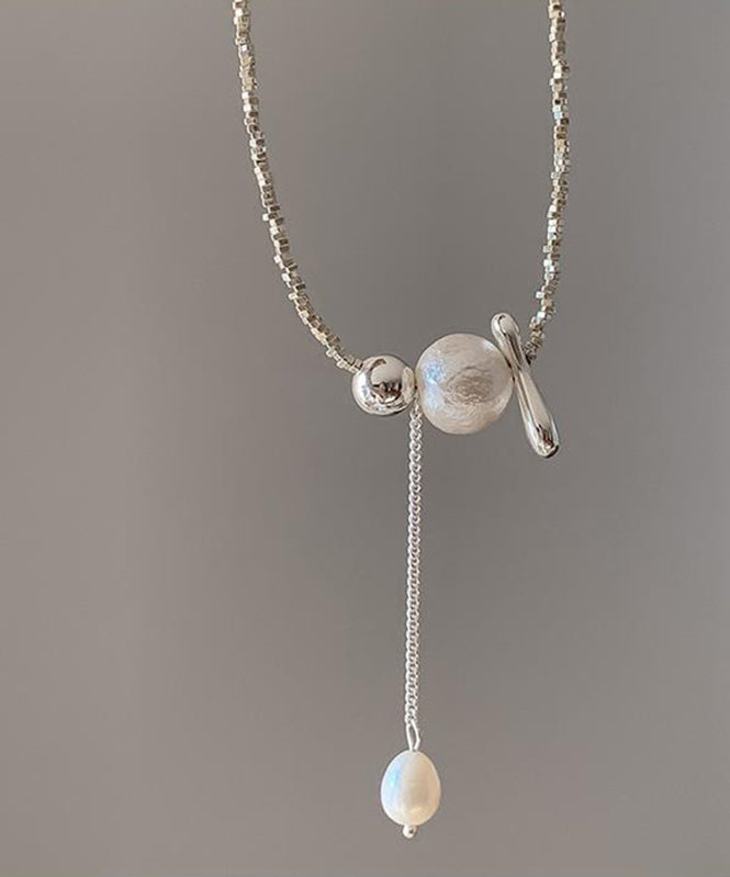 Sterling Necklace Silk Pearl Classy Silver Pendant Broken