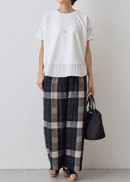 Summer Patchwork Oversized White Cotton Tank Classy