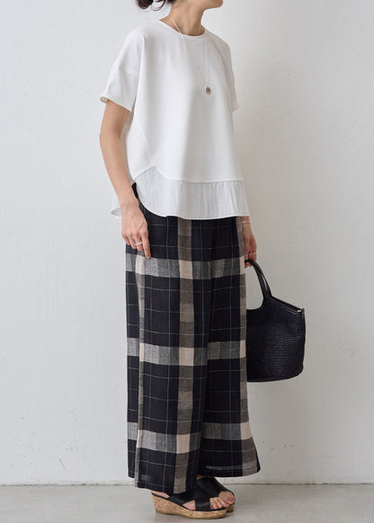 Summer Patchwork Oversized White Cotton Tank Classy