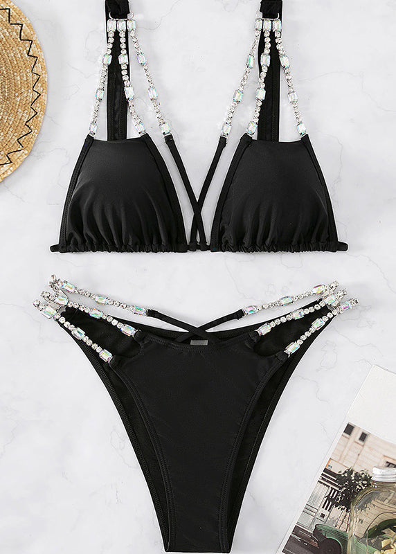 Lingerie Club Zircon Black Backless Set