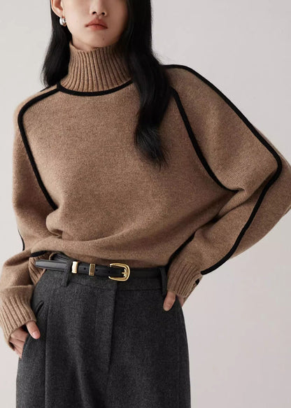 Coffee Original Design Knit Sweaters Turtleneck Spring YW035
