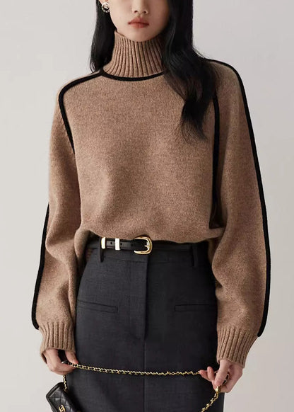 Coffee Original Design Knit Sweaters Turtleneck Spring YW035